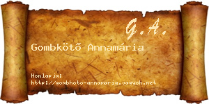 Gombkötő Annamária névjegykártya